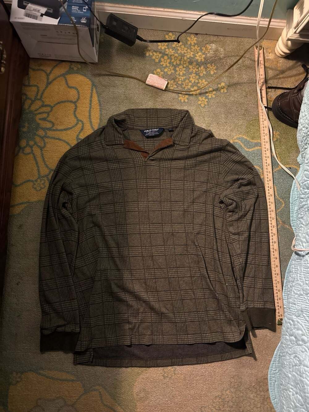 Vintage Polo Golf Ralph Lauren Pima Cotton Alpaca Blend Plaid Pullover Shirt XL